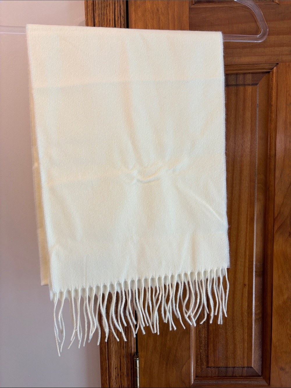 Cashmere Soft Cream Fringe Scarf
